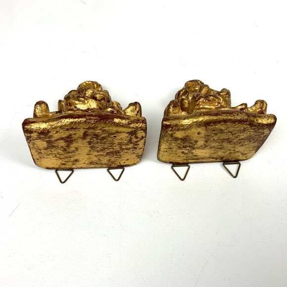 Pair Of Vintage Ornate Rococo Gilt Wood Wall Shelves Brackets Italy - Picture 4 of 16